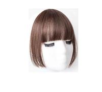 Extension de cheveux Synthesis Bangs Perruque synthétique Faux frange naturelle Postiche Clip Hair Extensions for Daily Wear(Light Brown)