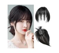 Extension de cheveux synthétiques à clip 3D Air Bangs d'aspect naturel de 8 pouces - Postiche invisible for un style et un volume sans effort Hair Extensions for Daily Wear(Natural Black)
