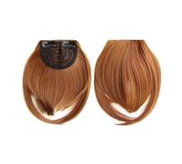 Extension de cheveux synthétiques à frange avec 2 clips - Cheveux à clipser - Couleur blonde et brune Hair Extensions(Ginger Brown)