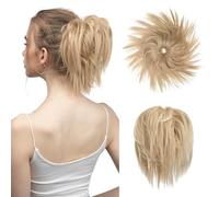 Extension de cheveux synthétiques bouclés en chignon décoiffé Ponytail Extension(Light ash blonde)