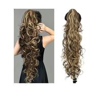 Extension de cheveux synthétiques longs et bouclés, queue de cheval, résistante à la chaleur, à clipser, for un usage quotidien(86H10)