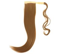 Extension de cheveux synthétiques ondulés et bouclés pour queue de cheval - Postiche à enrouler autour de la queue de cheval - Couleur 27# - Facile à utiliser - Pour un look sans effort
