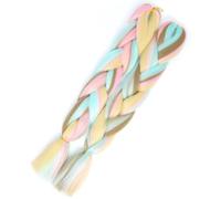 Extension de cheveux tressés arc-en-ciel, 24 pouces, 2 paquets de tresses synthétiques, Extensions de cheveux, perruque colorée au Crochet 4 tons(D20)