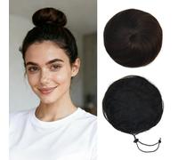 Extension de chignon en cheveux humains 100% avec cordon de serrage, chignon à la française en figure de donut, accessoire de coiffure pour femmes, filles et jeunes femmes(#2)