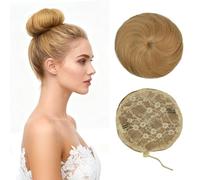 Extension de chignon en cheveux humains 100% avec cordon de serrage, chignon à la française en forme de donut, accessoire de coiffure pour femmes, filles et jeunes femmes(#27)