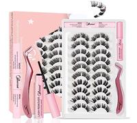 Extension de Cils, Missicee 5 Styles Faux Cils Individuel Réutilisable Cluster Cils Individuels Fluffy Wispy Faux Mink Russe Extension Cils Kit avec Colle Cils Lash Bond et Seal pour DIY à la maison