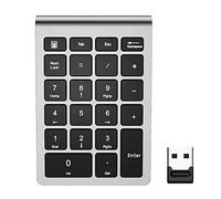 Extension de clavier sans fil 22 touches - Mini clavier portable - Compte financière - 10 touches - Numéros - Pour ordinateur portable, PC, ordinateur de bureau, Surface Pro, Notebook (argent)