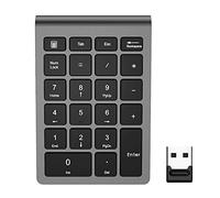 Extension de clavier sans fil 22 touches - Mini clavier portable pour comptes financières - 10 touches - Pour ordinateur portable, PC, ordinateur de bureau, Surface Pro, Notebook (gris)