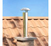 vidaXL Extension de conduit Argenté Acier inoxydable pour cheminée 35 x 35 x 82 cm