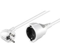 Goobay Rallonge à contact de protection 3 m blanche – Fiche E/F (CEE 7/7) 90° prise type F (CEE 7/3)