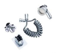 Extension de douche montée sur robinet avec buse de brosse de massage du cuir chevelu, kit de douche portable pour lavage des cheveux âgés, tuyau de rinçage flexible et robinet de salle de bain