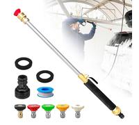 Extension de lance de lance de nettoyeur haute pression en acier inoxydable avec 5 buses de pulvérisation pour Karcher K2 K3 K4 K5 K6 K7, Dirt Blaster Power Lance pour nettoyage de voiture (0°)