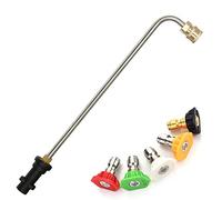 Extension de lance de nettoyeur haute pression, 39,1 cm, extension de lance de pulvérisation pour Karcher K2 K3 K4 K5 K6 K7, 5 buses de pulvérisation, tiges incurvées à 90°, connexion rapide de 1/4