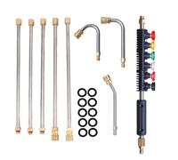 Extension de Lance pour Nettoyeur Haute Pression Nettoyeur de Gouttière pour Nettoyeur Haute Pression Pistolet de Pulvérisation Lance avec 6 Buses 1/4in Connexion Rapide