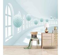 Extension De L'Espace Du Couloir De La Sphère Stéréo Papier Peint 3D Installation Facile Intissé Tapisserie Bureau Salon Canapé Chambre Décoration Murale-300cm×210cm