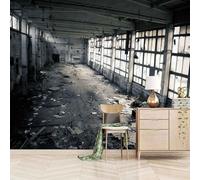 Extension De L'Espace Stereo Retro Shabby Factory Papier Peint 3D Installation Facile Intissé Tapisserie Bureau Salon Canapé Chambre Décoration Murale-400cm×280cm