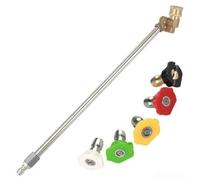 Extension de nettoyeur haute pression compatible avec Kärcher K2-K7 Series Baguette de pulvérisation en acier inoxydable 5 embouts réglables Accessoire de nettoyage de gouttière (C)