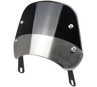 Extension de pare-brise de moto à clipser pour motos de tourisme et vélos rétro - Écran ABS transparent de 250 mm de large (noir)