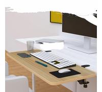 Extension de Plateau de Clavier sans perçage 50-75 cm | Plateforme Pliable avec Repose-Poignets et Repose-Coudes pour Bureaux Assis-Debout | Teck Jaune 60 x 24 cm Confort