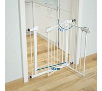 Extension de Porte D'Escalier de Sécurité Kit de Montage À Pression de Porte de Sécurité En Métal Fermer Automatiquement/White/141-148Cm