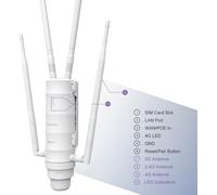 Extension de portée WiFi, vitesse bi-bande 1200Mbps, design IP65 résistant aux intempéries, emplacement pour carte SIM, prise UE