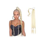 Extension De Queue Cheval Tressée Longue Synthétique Avec Cravate Cheveux Bricolage Morceau Synthétiques For Les Femmes Usage Quotidien Pour un usage quotidien(Blonde,34inches)