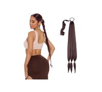 Extension De Queue Cheval Tressée Longue Synthétique Avec Cravate Cheveux Bricolage Morceau Synthétiques For Les Femmes Usage Quotidien Pour un usage quotidien(Reddish brown,26inches)