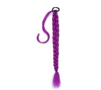 Extension de queue cheval violette pré-tressée 66 cm (26 pouces) Rumi Braids, cheveux synthétiques à clipser(Purple)