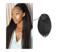 Extension de queue de cheval 10-30 Pouces Cordon De Queue De Cheval Extensions De Cheveux Humains Brésiliens Remy Pince À Cheveux En Kinky Straight Ponytail Postiches for Femmes Kinky Straight Postich