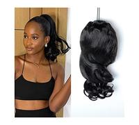 Extension de Queue de Cheval 12-18 "Brésilien Vague Lâche Cordon Queue De Cheval Extensions de Cheveux Humains Vague Remy Cheveux Humains 100/150g Clip En Queue De Cheval Noir Naturel Extension de Che