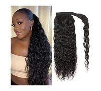Extension de Queue de Cheval 12-26 "vague d'eau enroulée autour de la queue de cheval cheveux humains longue queue de cheval ondulée extensions de cheveux clip dans les extensions de cheveux brésilien