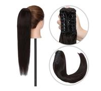 Extension de queue de cheval 14-22 pouces de longs cheveux humains queue de cheval pince à griffes Extension de queue de cheval pince à cheveux humains indiens en cheveux raides queue de cheval postic