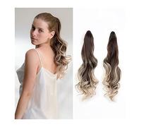 Extension de Queue de Cheval 18inch Curly Wave Mini Jaw Ponytails Pony Tail Hairpiece Clip in Hair Claw Ponytail Extension Extensions Fibre Synthétique for Femmes Extension de Cheveux(004)