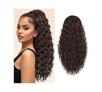 Extension de Queue de Cheval 24 Inch Drawstring Ponytail Extension Curly Ponytail Clip in Hair Extensions for Women Curly Synthetic Hairpiece for Daily Party Extension de Cheveux(Medium Brown)