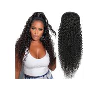 Extension de Queue de Cheval 8-26" Drawstring Ponytail Extension, Kinky Curly Human Hair Pony Tail Natural Color Brazilian Hair Clip in Afro Curly Ponytail Hairpieces for Women Extension de Cheveux (