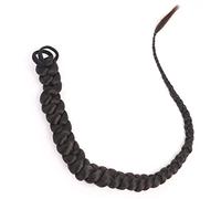 Extension de queue de cheval Anneau Long Boxe Tresses Crochet Tresse Cheveux Extensions De Queue De Cheval Synthétique Chignon Queue Avec Élastique Cheveux Postiches en queue de cheval(Brown black)