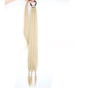 Extension de Queue de Cheval Bande élastique for les femmes Extensions de cheveux de queue de cheval tressée longue synthétique 85CM Queue de poney tressée blonde naturelle avec des cheveux Extension