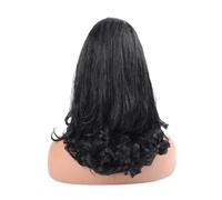 Extension de queue de cheval crépue et lisse avec cordon de serrage for femmes noires, postiche en chignon Yaki de 40 cm for femmes Pour un usage quotidien(Black)