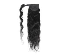Extension de queue de cheval en cheveux humains pour femme noire, postiches d'aspect naturel, ondulés, soins personnels (55 cm)