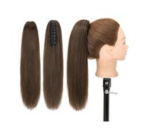 Extension de Queue de Cheval Extension de queue de cheval à pince à griffes, cheveux humains indiens Remy, postiche de 14 à 22 pouces de long, queue de cheval lisse et soyeuse, Extensions de cheveux f