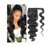 Extension de Queue de Cheval Extension de queue de cheval de cheveux humains de vague de corps enveloppe de cheveux brésiliens Remy autour de la queue de cheval avec pince magique en extension de chev