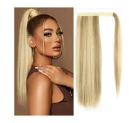 Extension de Queue de Cheval Extensions Clip en Queue de Cheval Postiche for les Femmes Longue Ligne Droite Mélange Naturel Extension de Queue de Cheval Envelopper Autour de Queue de Cheval Cheveux Sy