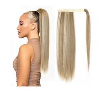 Extension de Queue de Cheval Extensions Clip en Queue de Cheval Postiche for les Femmes Longue Ligne Droite Mélange Naturel Extension de Queue de Cheval Envelopper Autour de Queue de Cheval Cheveux Sy