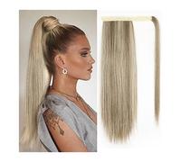 Extension de Queue de Cheval Extensions Clip en Queue de Cheval Postiche for les Femmes Longue Ligne Droite Mélange Naturel Extension de Queue de Cheval Envelopper Autour de Queue de Cheval Cheveux Sy