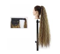 Extension de Queue de Cheval Extensions de cheveux de queue de cheval ondulées de maïs - 22/34 pouces de long ondulé bouclé autour du clip de queue de cheval dans un postiche ondulé synthétique nature