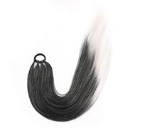 Extension de Queue de Cheval Extensions de queue de cheval de 26 pouces tresses de boxe synthétiques enroulées autour de la queue de chignon avec anneau de cheveux élastique Extension de Cheveux(Color