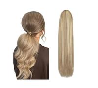 Extension de Queue de Cheval Extensions de queue de cheval droites de 16 à 26 pouces de long avec cordon de serrage, postiches de cheveux humains blonds à clipser dans les extensions de cheveux raides