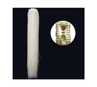 Extension de Queue de Cheval Long Ponytail Extension, 24" Straight Claw Clip Ponytail Hair Extensions Natural Looking Heat Resistant Synthetic Ponytail Hairpiece for Women Extension de Cheveux (Color