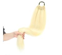 Extension De Queue De Cheval Longue Et Droite 24 Pouces Extensions De Cheveux De Queue De Cheval Cheveux Synthétiques Bande Élastique Postiche Naturelle Résistante À La Chaleur