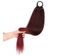 Extension De Queue De Cheval Longue Et Droite 24 Pouces Extensions De Cheveux De Queue De Cheval Cheveux Synthétiques Bande Élastique Postiche Naturelle Résistante À La Chaleur